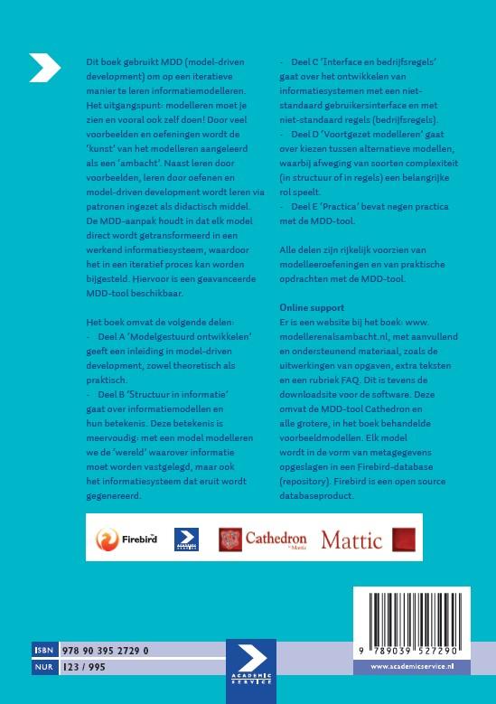 Achterkant van Informatiemodelleren met MDD