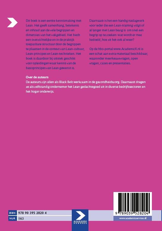 Achterkant van Kennismaken met lean