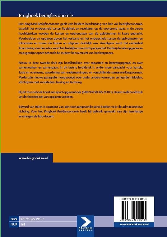 Achterkant van Brugboek bedrijfseconomie