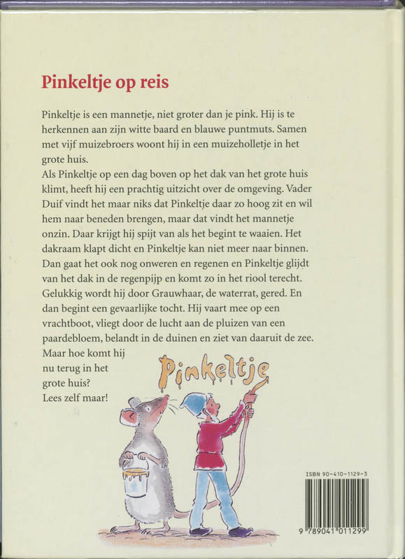 Achterkant van Pinkeltje op reis