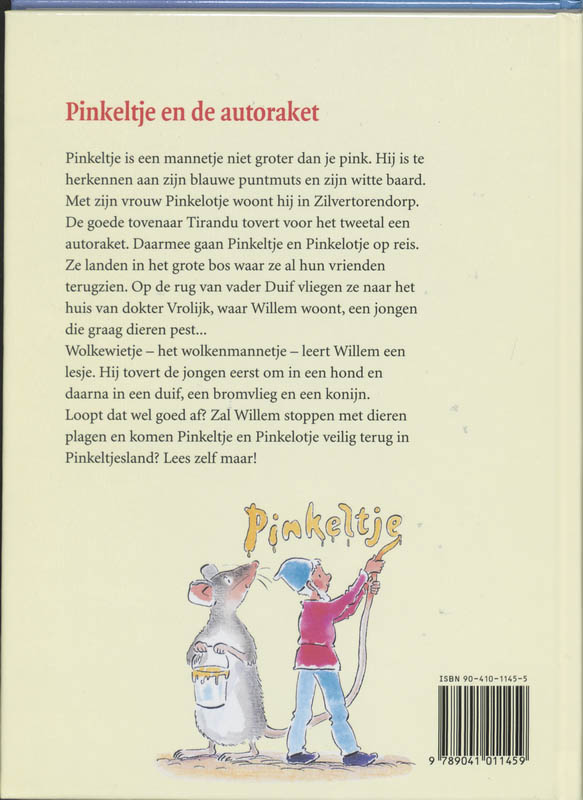 Achterkant van Pinkeltje en de autoraket