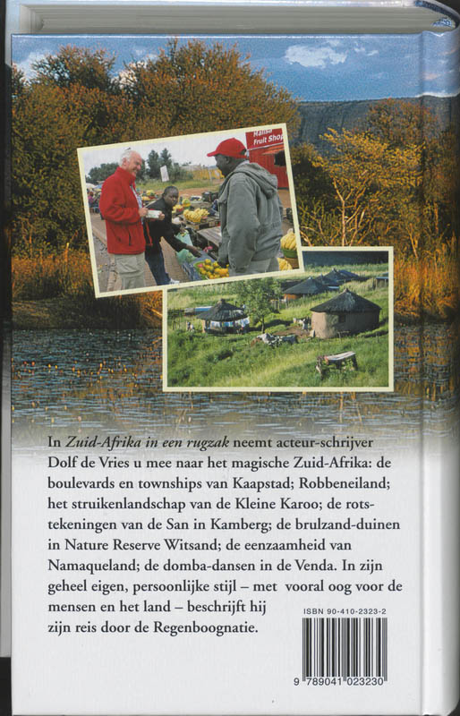 Achterkant van Zuid-Afrika in een rugzak