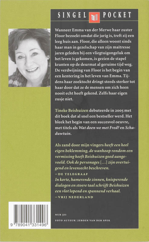 Achterkant van Als zand door mijn vingers