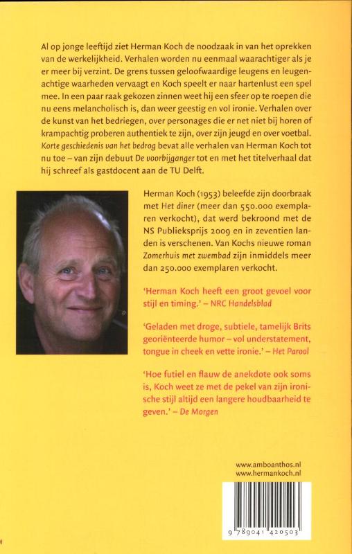 Achterkant van Korte geschiedenis van het bedrog