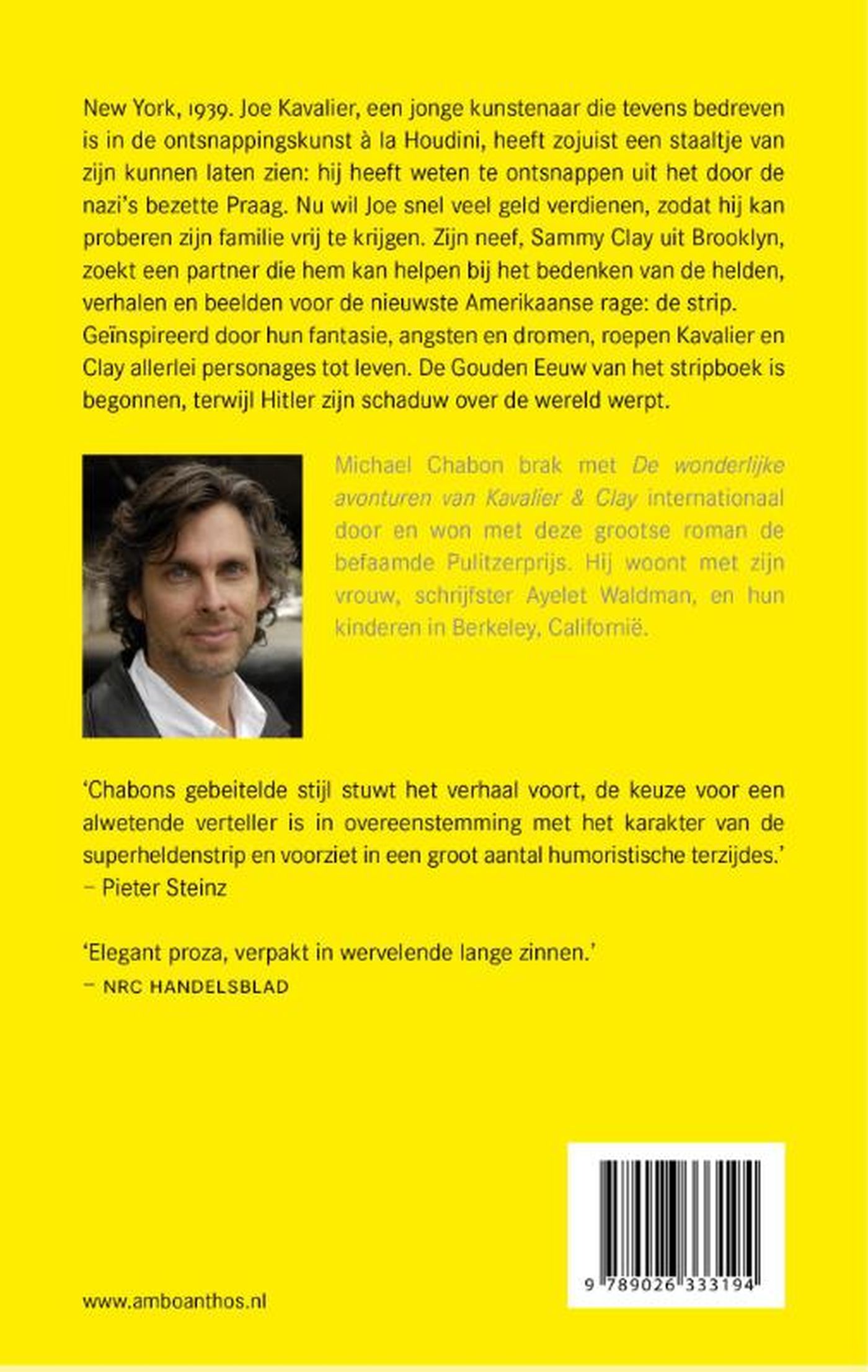 Achterkant van Wonderlijke avonturen van kavalier & Clay