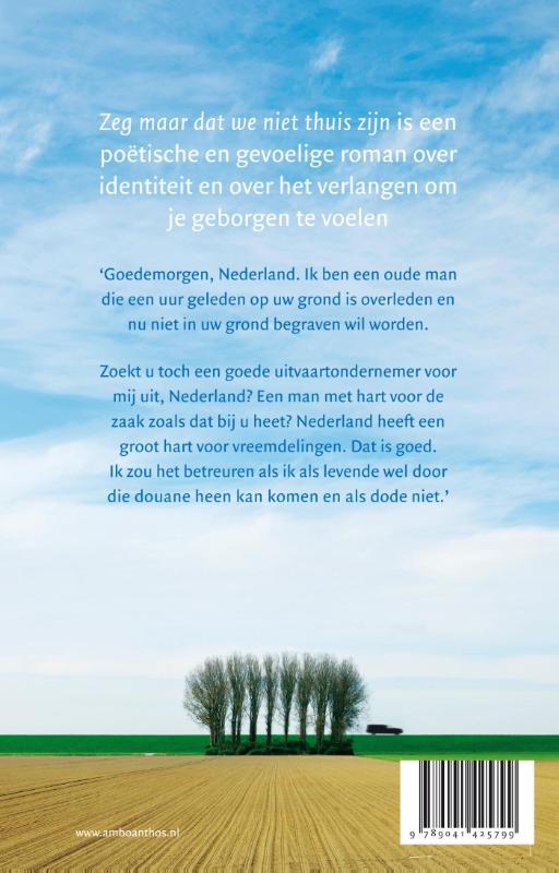 Achterkant van Zeg maar dat we niet thuis zijn