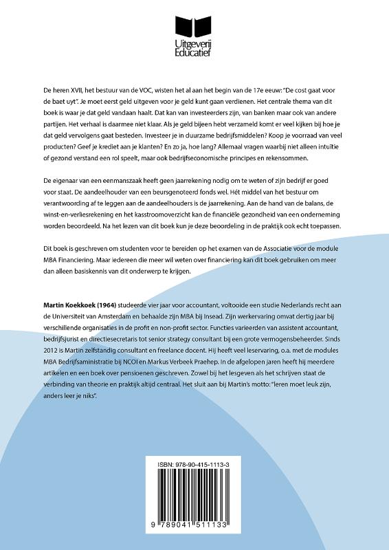Achterkant van MBA Financiering
