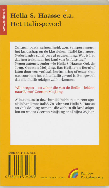 Achterkant van Het Italie-gevoel