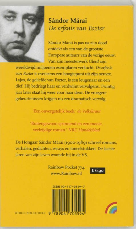 Achterkant van De erfenis van Eszter