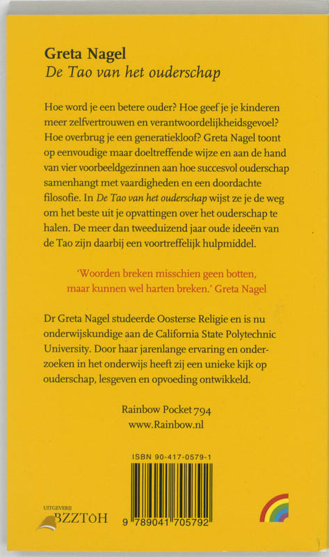 Achterkant van De Tao van het ouderschap