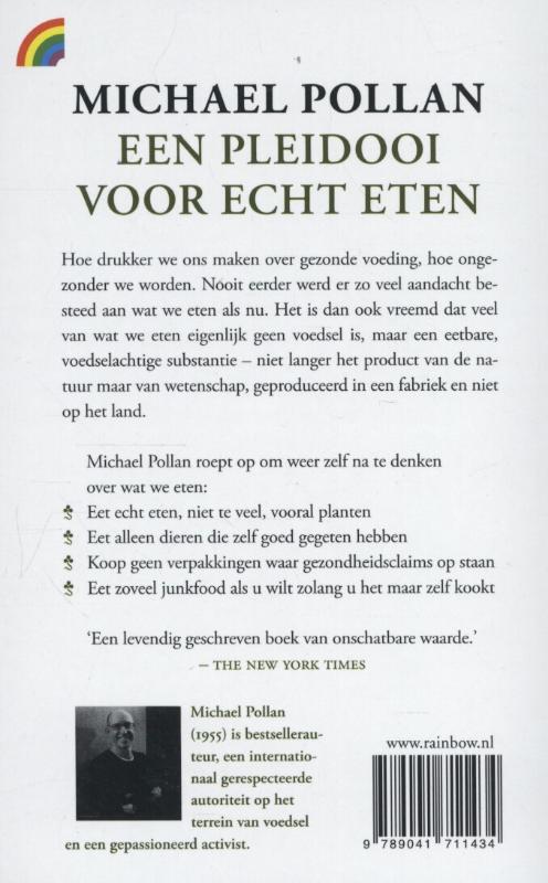 Achterkant van Een pleidooi voor echt eten