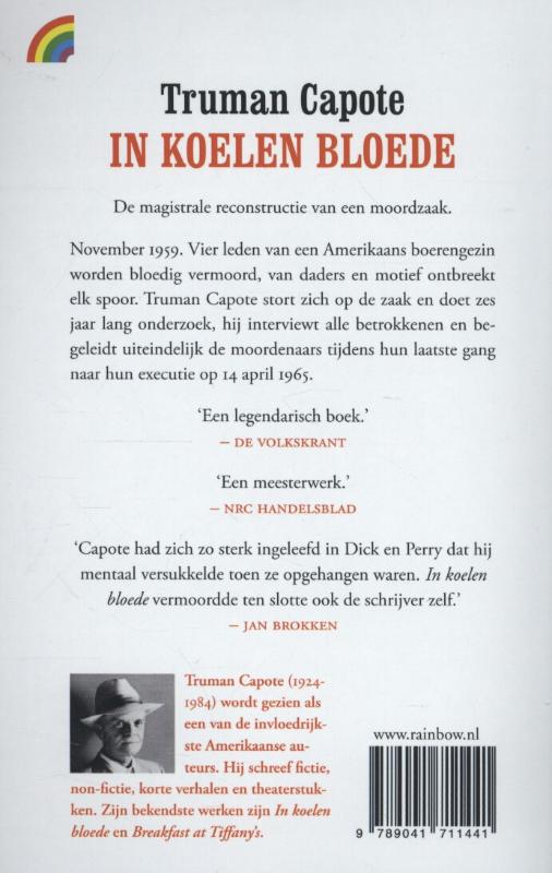 Achterkant van In koelen bloede