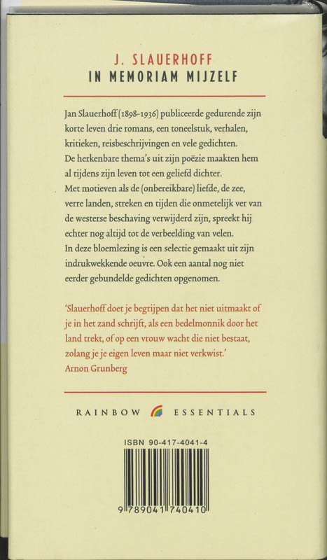 Achterkant van In memoriam mijzelf