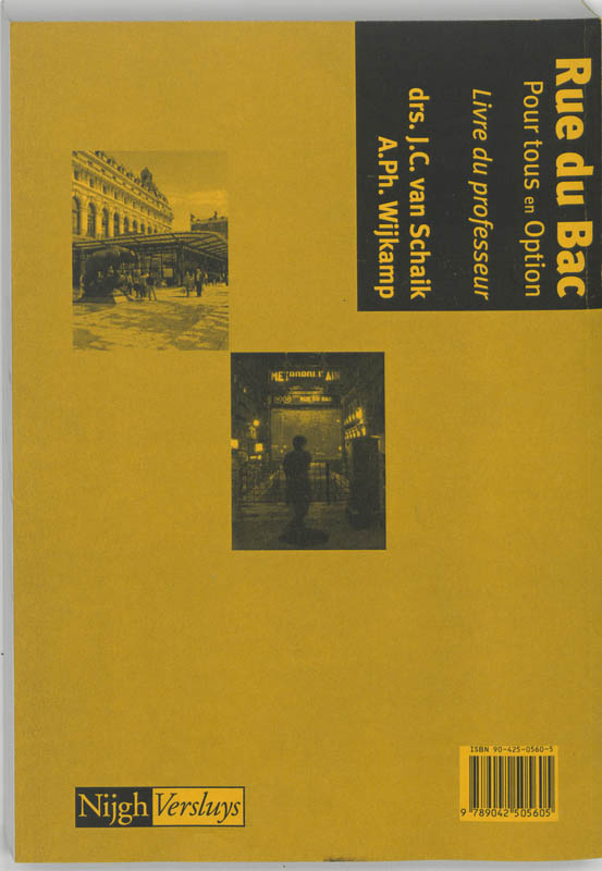 Achterkant van Livre du professeur