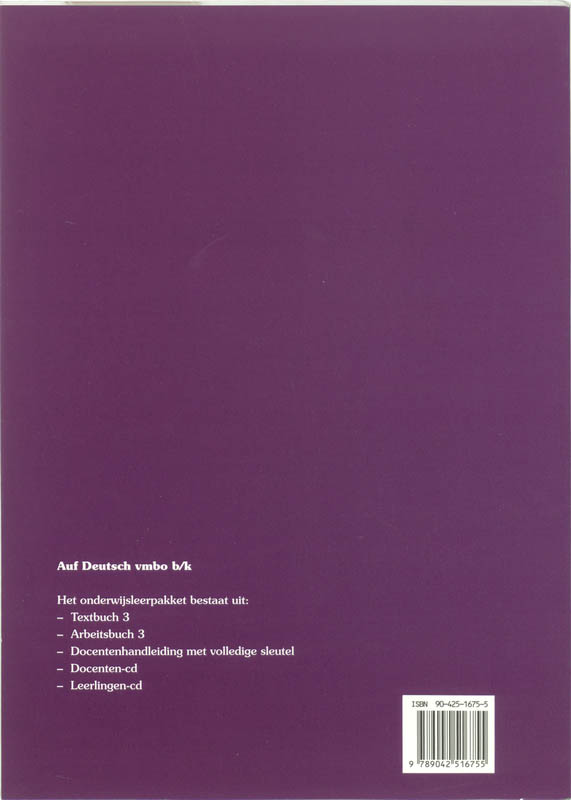 Achterkant van Textbuch