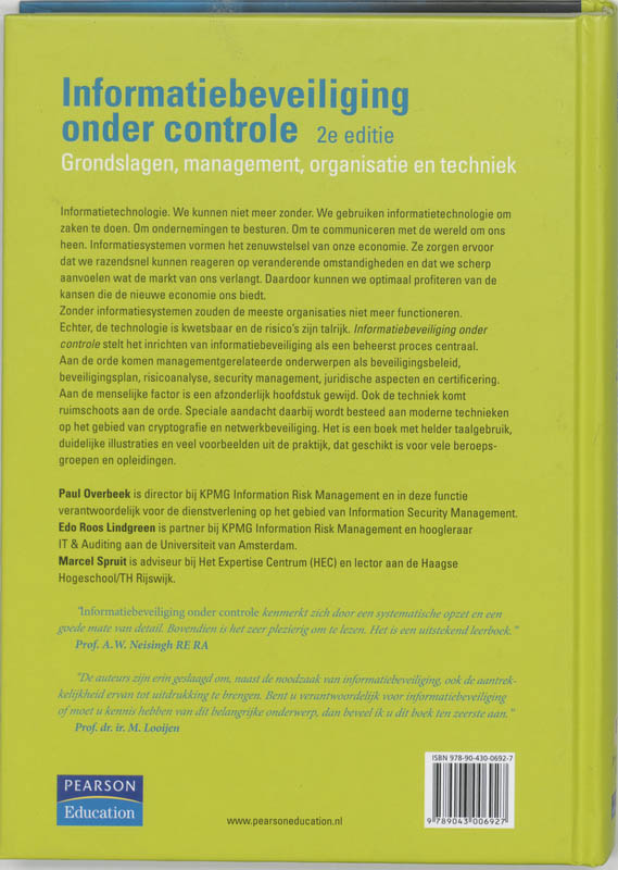 Achterkant van Informatiebeveiliging onder controle