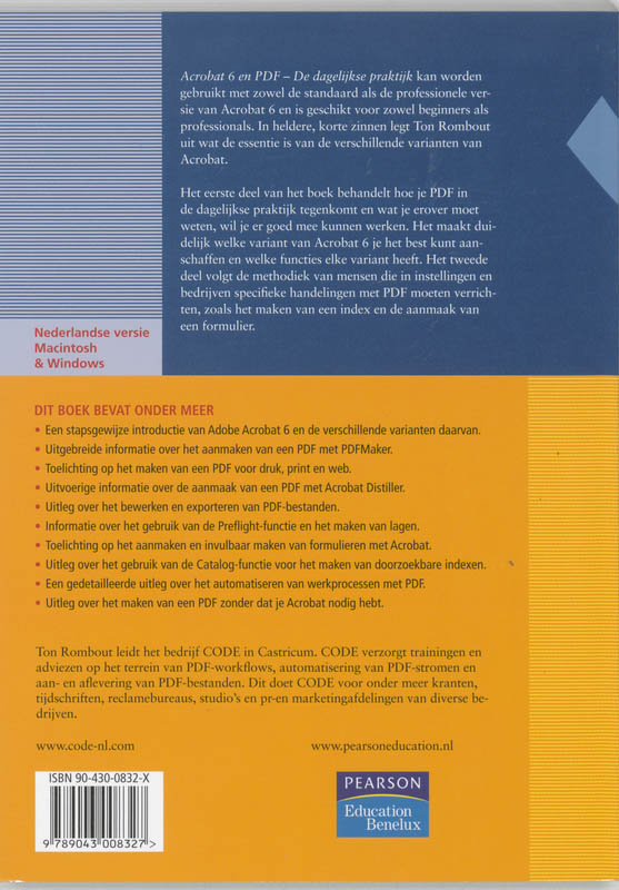 Achterkant van Adobe Acrobat 6 en PDF