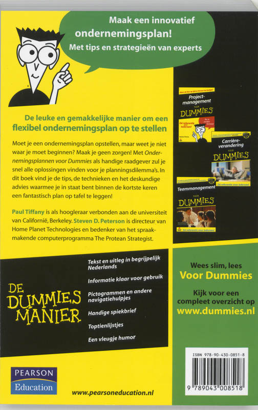 Achterkant van Ondernemingsplan voor Dummies