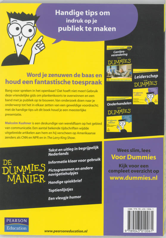 Achterkant van Spreken in het openbaar voor Dummies