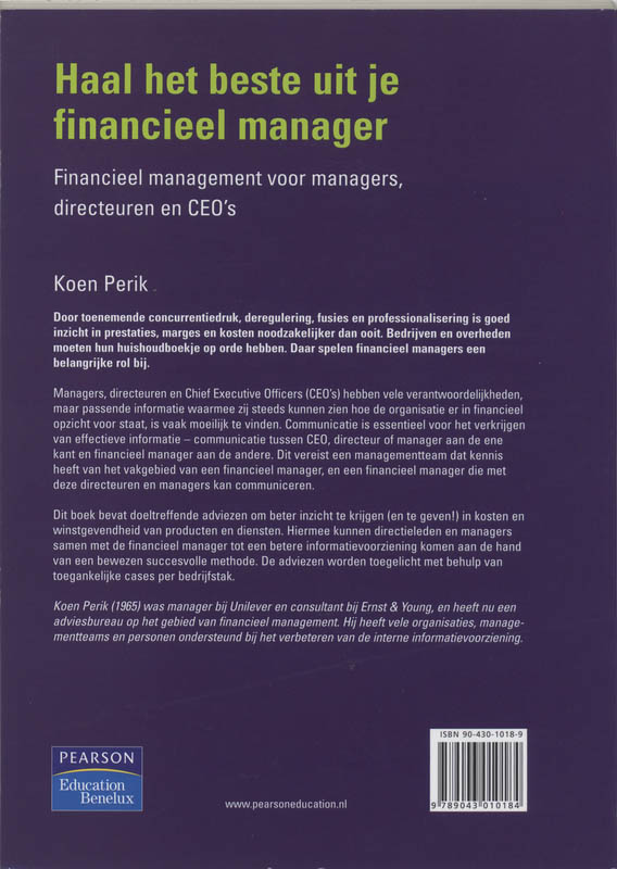 Achterkant van Haal het beste uit je financieel manager