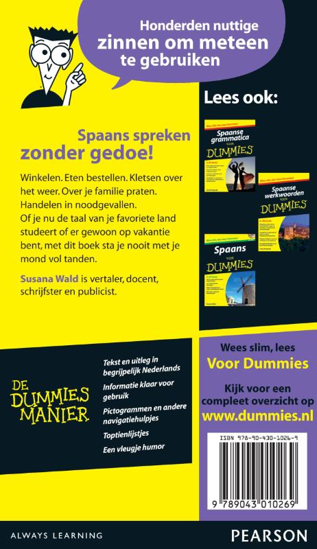 Achterkant van Spaans voor Dummies op reis