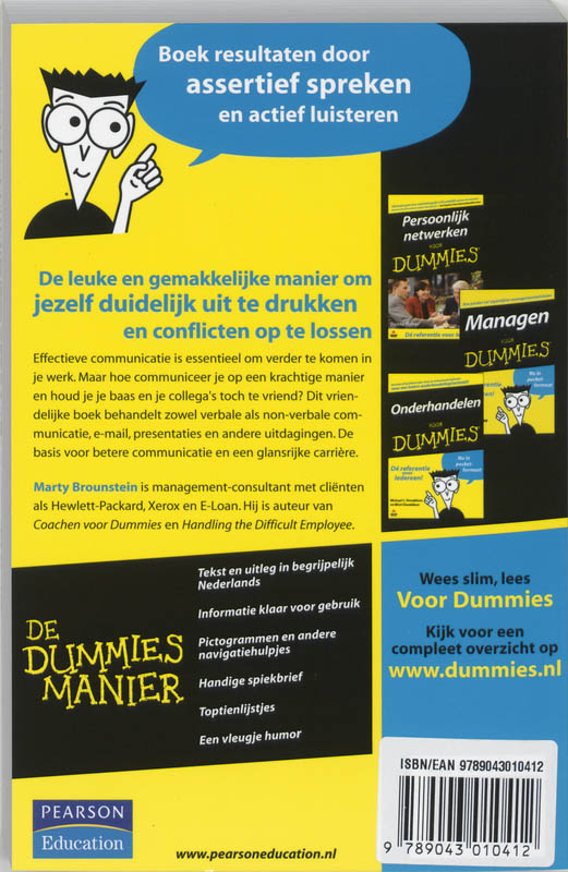 Achterkant van Effectief communiceren voor Dummies