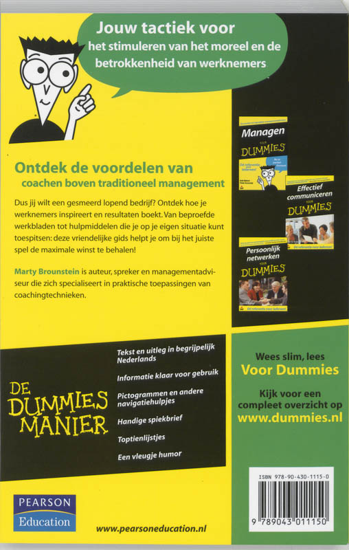 Achterkant van Coachen voor Dummies