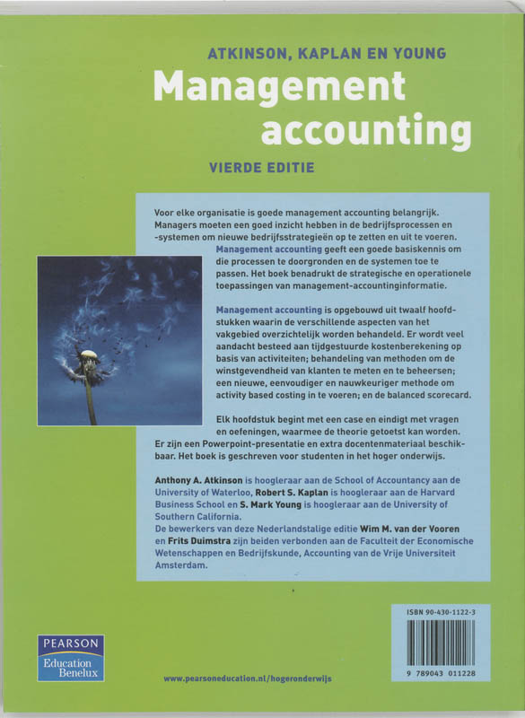 Achterkant van Management accounting