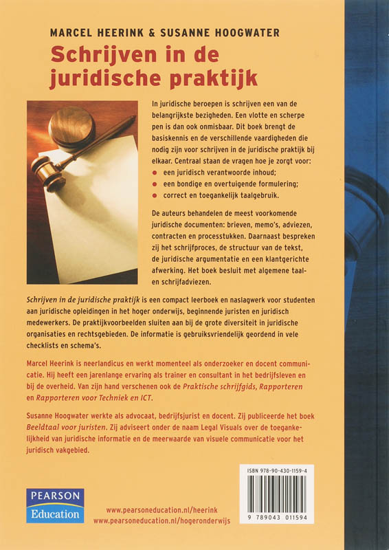 Achterkant van Schrijven in de juridische praktijk