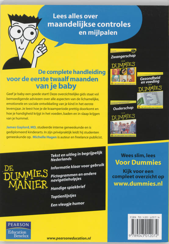 Achterkant van Je baby's eerste jaar voor Dummies