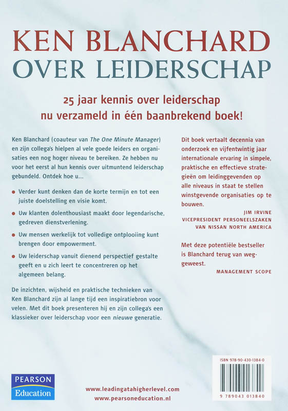 Achterkant van Ken Blanchard over leiderschap