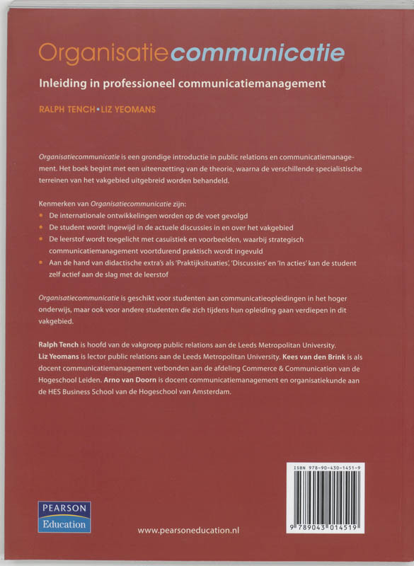 Achterkant van Organisatiecommunicatie
