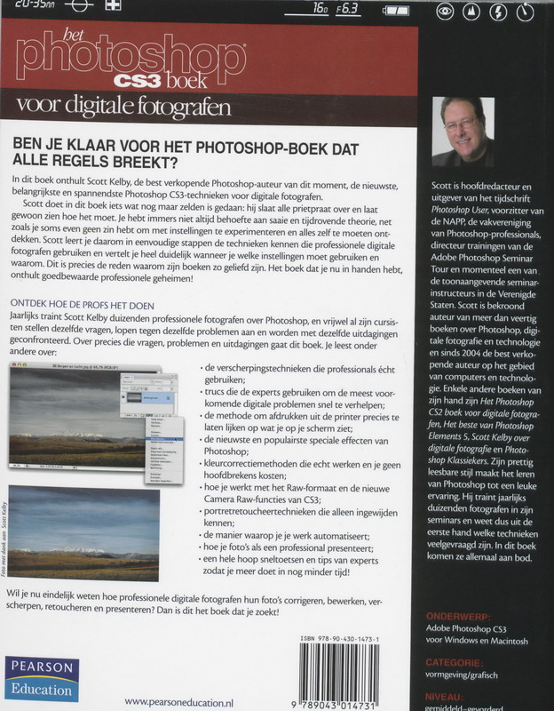 Achterkant van Het Photoshop CS3 boek voor digitale fotografen