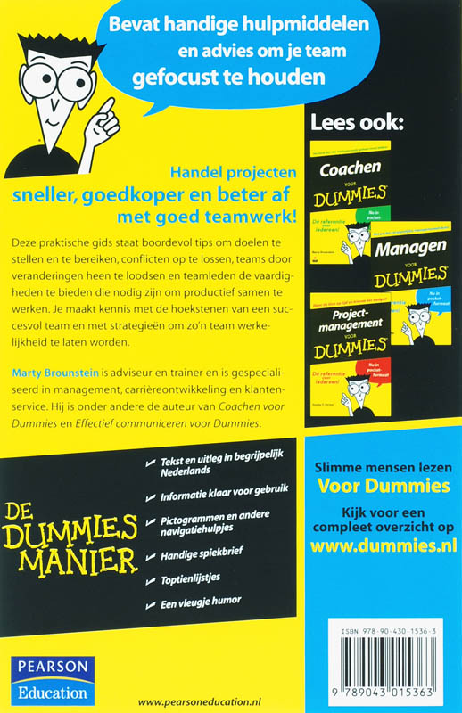 Achterkant van Teammanagement voor dummies