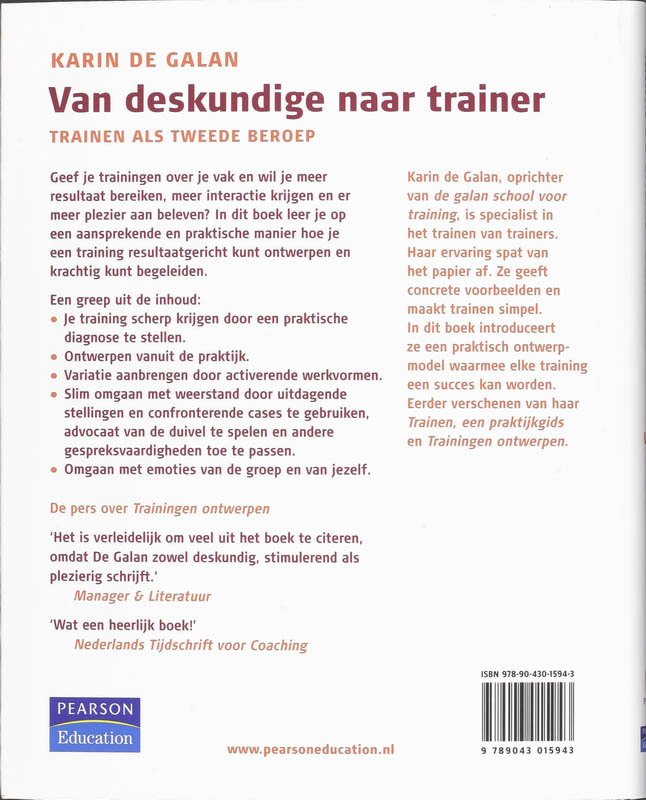 Achterkant van Van deskundige naar trainer