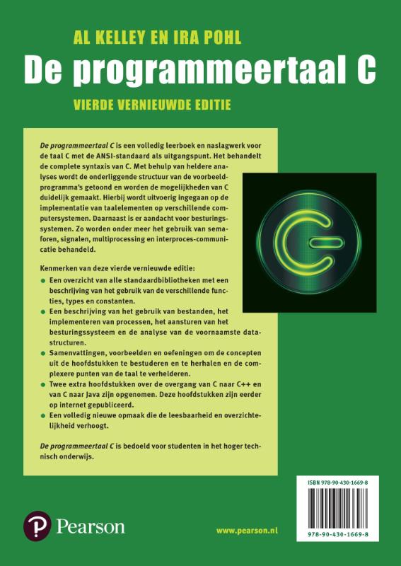 Achterkant van De programmeertaal C