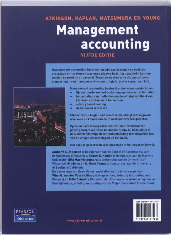 Achterkant van Management accounting