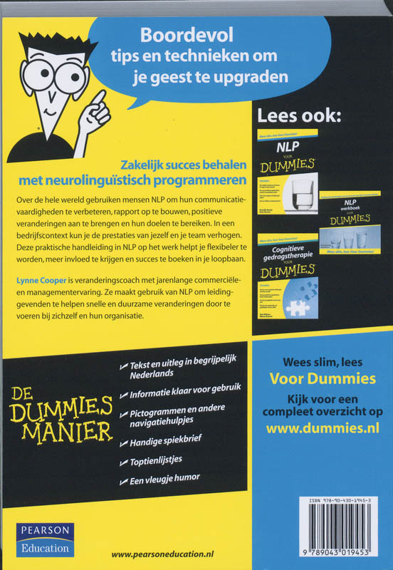 Achterkant van NLP op het werk voor Dummies
