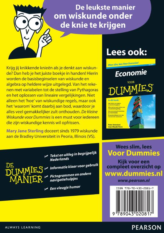Achterkant van De kleine wiskunde voor Dummies
