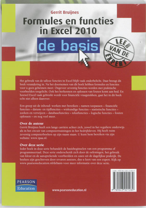 Achterkant van Formules en functies in Excel 2010