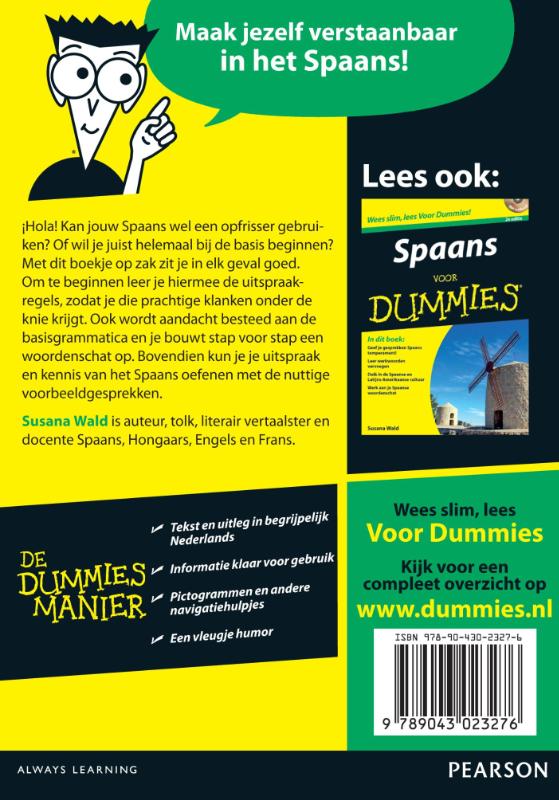 Achterkant van De kleine Spaans voor Dummies