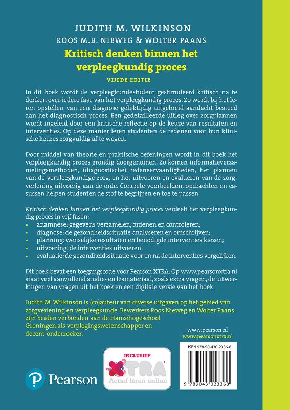 Achterkant van Kritisch denken binnen het veprleegkundig proces