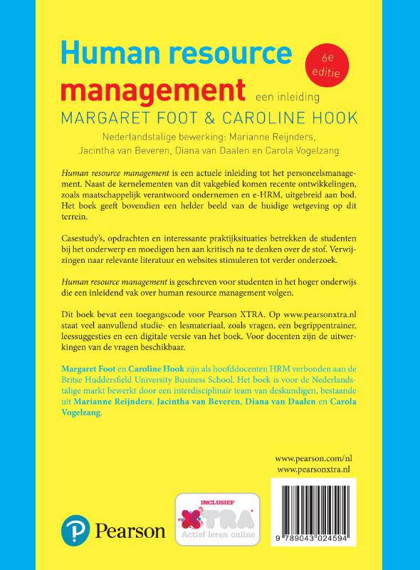 Achterkant van Human resource management
