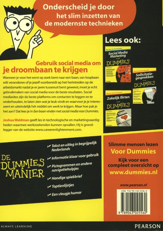 Achterkant van Een baan vinden met social media voor Dummies