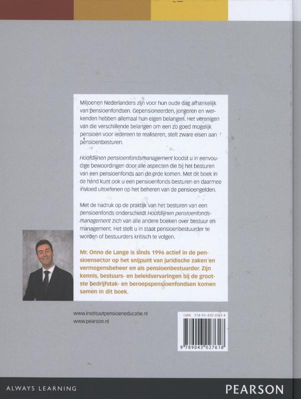Achterkant van Hoofdlijnen pensioenfondsmanagement