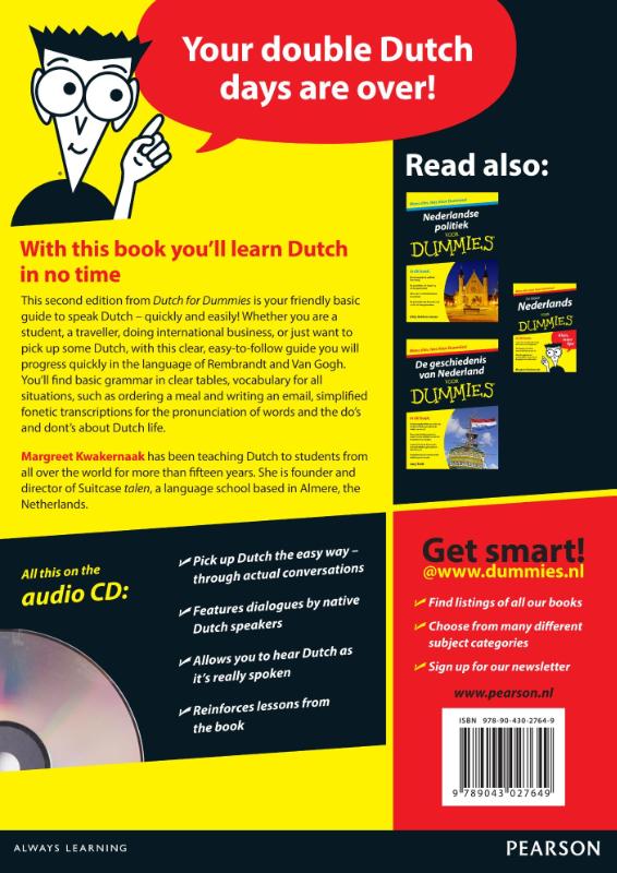 Achterkant van Dutch for Dummies