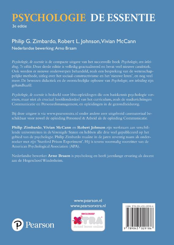 Achterkant van Psychologie, de essentie