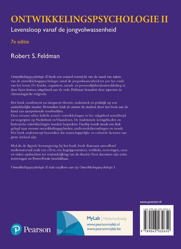 Achterkant van Ontwikkelingspsychologie II, met MyLab NL