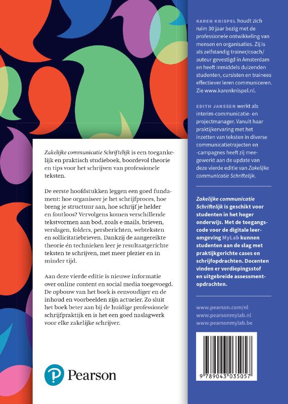 Achterkant van Zakelijke communicatie - Schriftelijk, 4e editie met MyLab NL toegangscode
