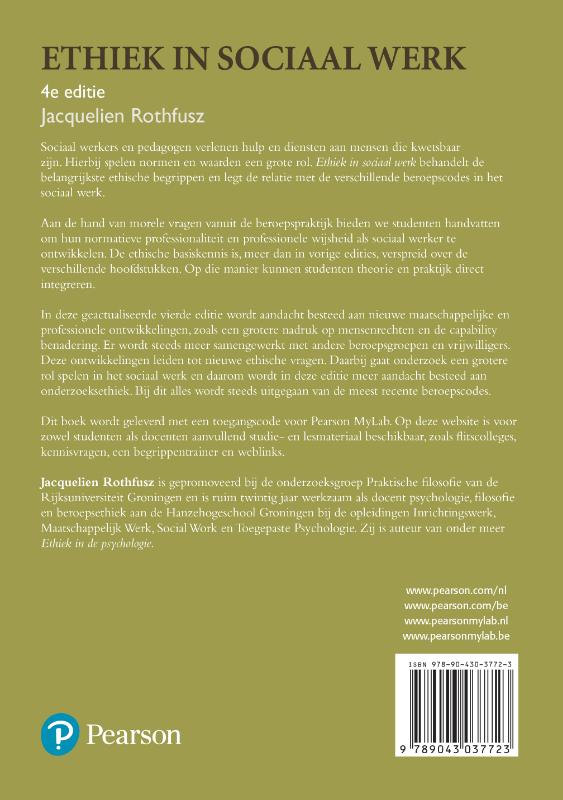 Achterkant van Ethiek in sociaal werk